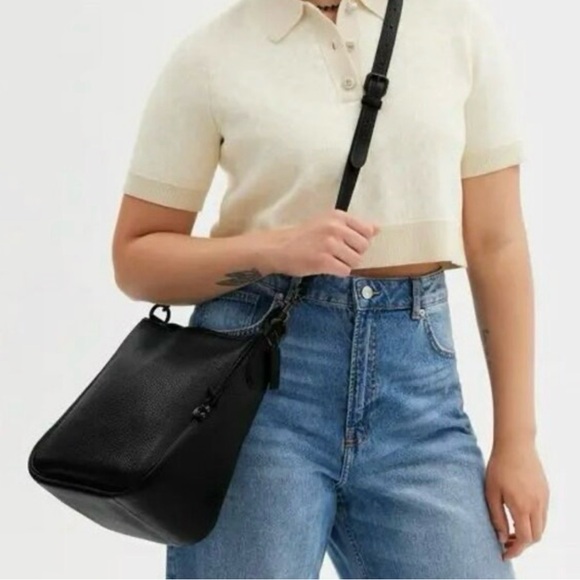 Coach Black Cary Shoulder Bag gunmetal NWT - Picture 14 of 15